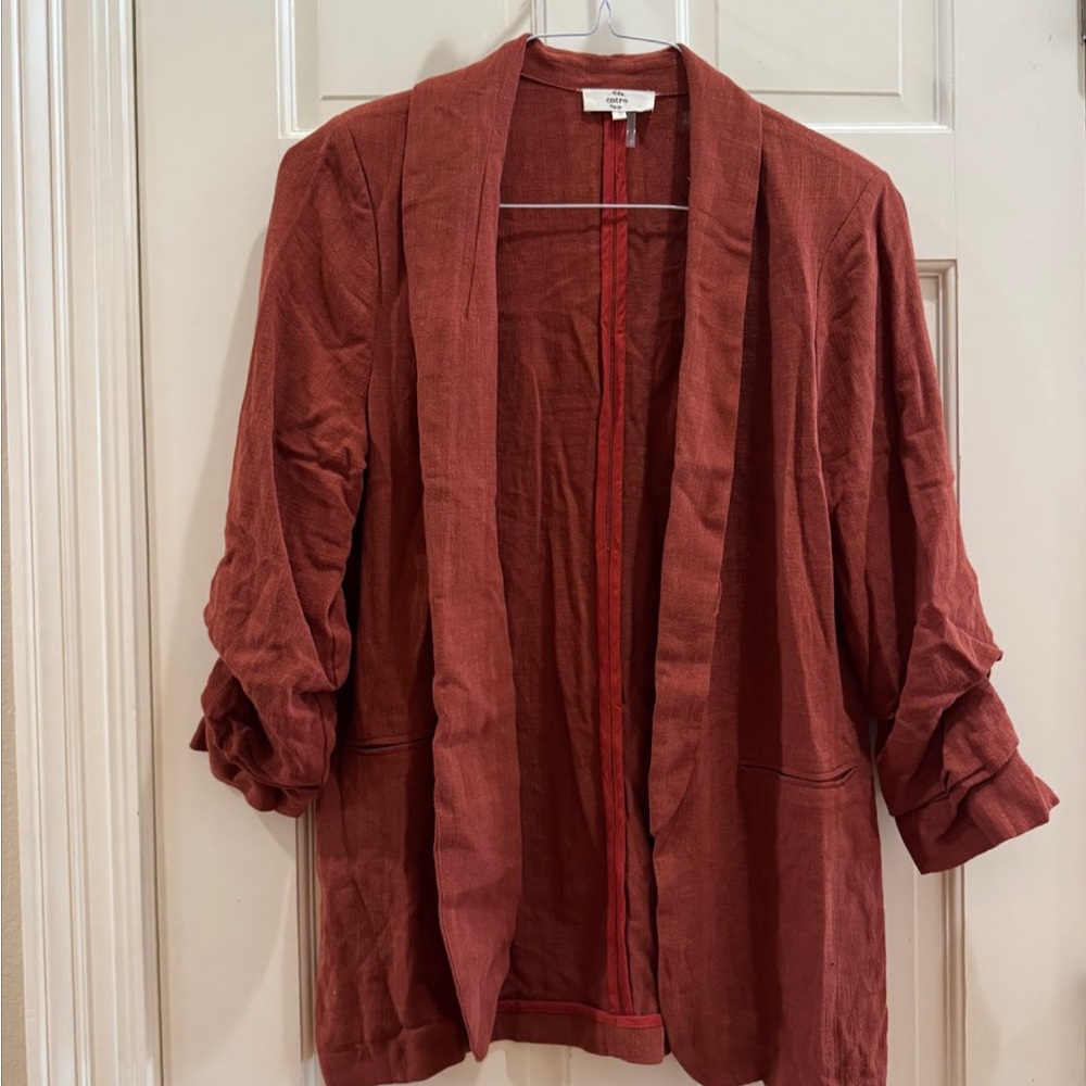 Entro Terracotta Open Front Cardigan